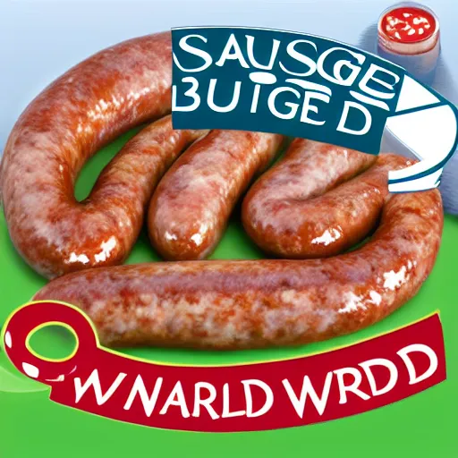 Prompt: sausage world