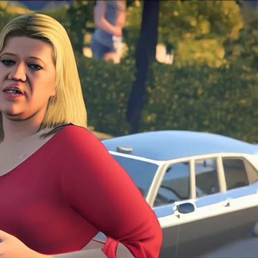 Image similar to young Kelly Clarkson in GTA V, 4k