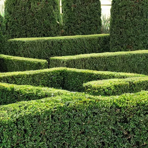 Prompt: Abraham Lincoln topiary in a hedge maze
