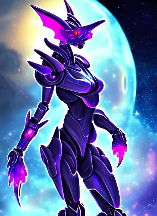 Image similar to cinematic goddess shot, cosmic sized perfectly proportioned stunning beautiful hot anthropomorphic robot mecha female dragon, in space, nebula background, larger than galaxies, holding galaxy, sharp claws, sleek silver armor, epic proportions, epic size, epic scale, digital art, furry art, macro art, dragon art, giantess art, warframe fanart, furaffinity, deviantart