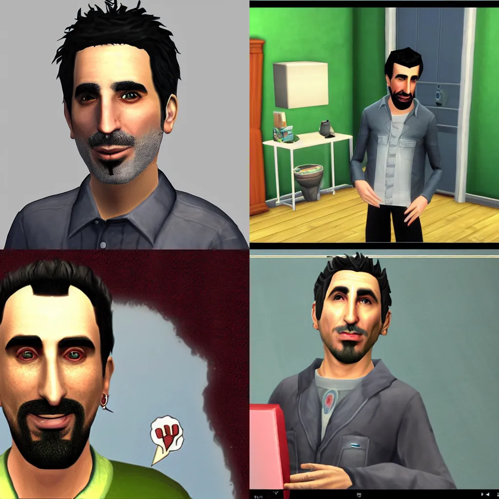 Prompt: serj tankian as a character in the sims