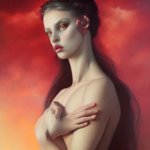 Prompt: kiana by Tom Bagshaw and Manuel Sanjulian and Boris Vallejo, Hyperrealism