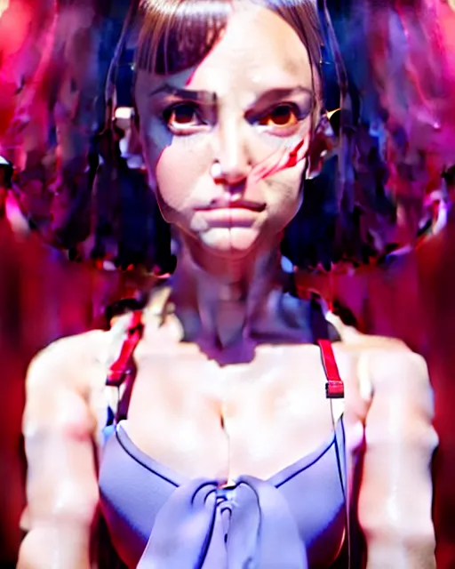 Image similar to beautiful! portrait of the popular japanese natalie portman girl, by katsuhiro otomo, yoshitaka amano, nico tanigawa, artgerm, greg rutkowski makoto shinkai takashi takeuchi studio ghibli, akihiko yoshida rendered with intense 3 d effect.