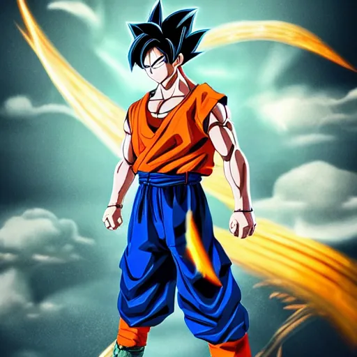 Image similar to son goku if he was a real person, realistic, studio photo, 8 k