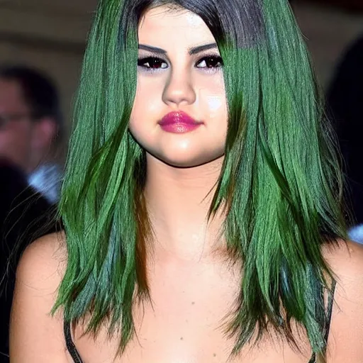 Image similar to selena gomez with celery hair