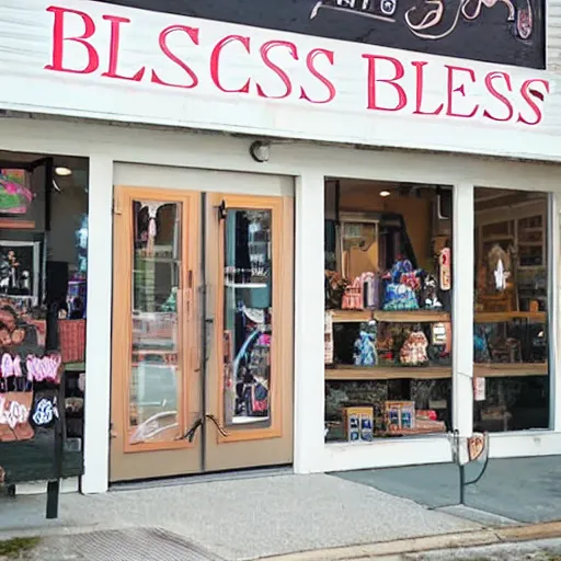 Image similar to a store front that says bless