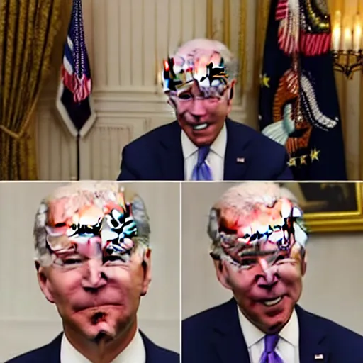 Prompt: joe biden making the creepiest face