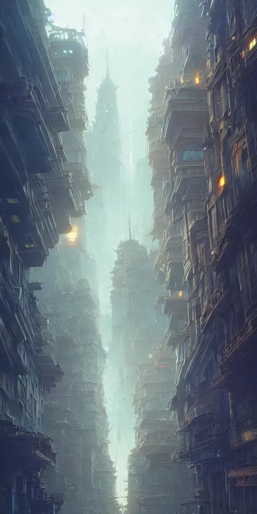 Prompt: a city built on a giant 🪜, unreal engine, fantasy art by greg rutkowski, loish, rhads, ferdinand knab, makoto shinkai and lois van baarle, ilya kuvshinov, rossdraws, tom bagshaw, global illumination, soft light, detailed and intricate environment