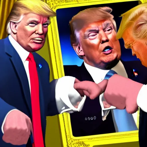 Prompt: donald trump in video game mike tyson's punchout