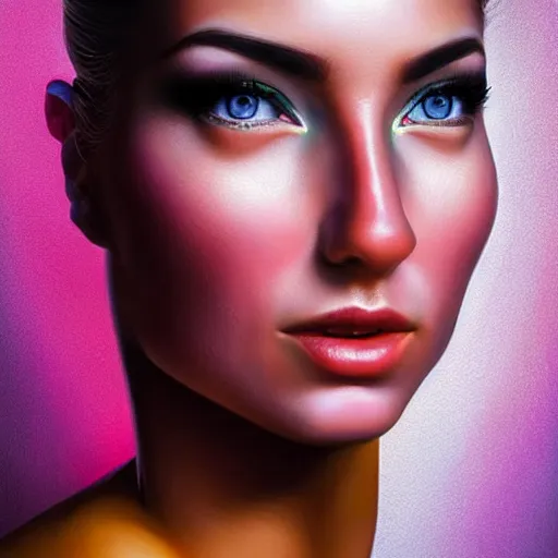 Prompt: hyperrealistic oil painting of electric woman, cute - fine - face, pretty face, oil slick hair, realistic shaded perfect face, extremely fine details, realistic shaded lighting, dynamic background, artgerm, 8 k ultra realistic, highly detailed, art by dominik mayer