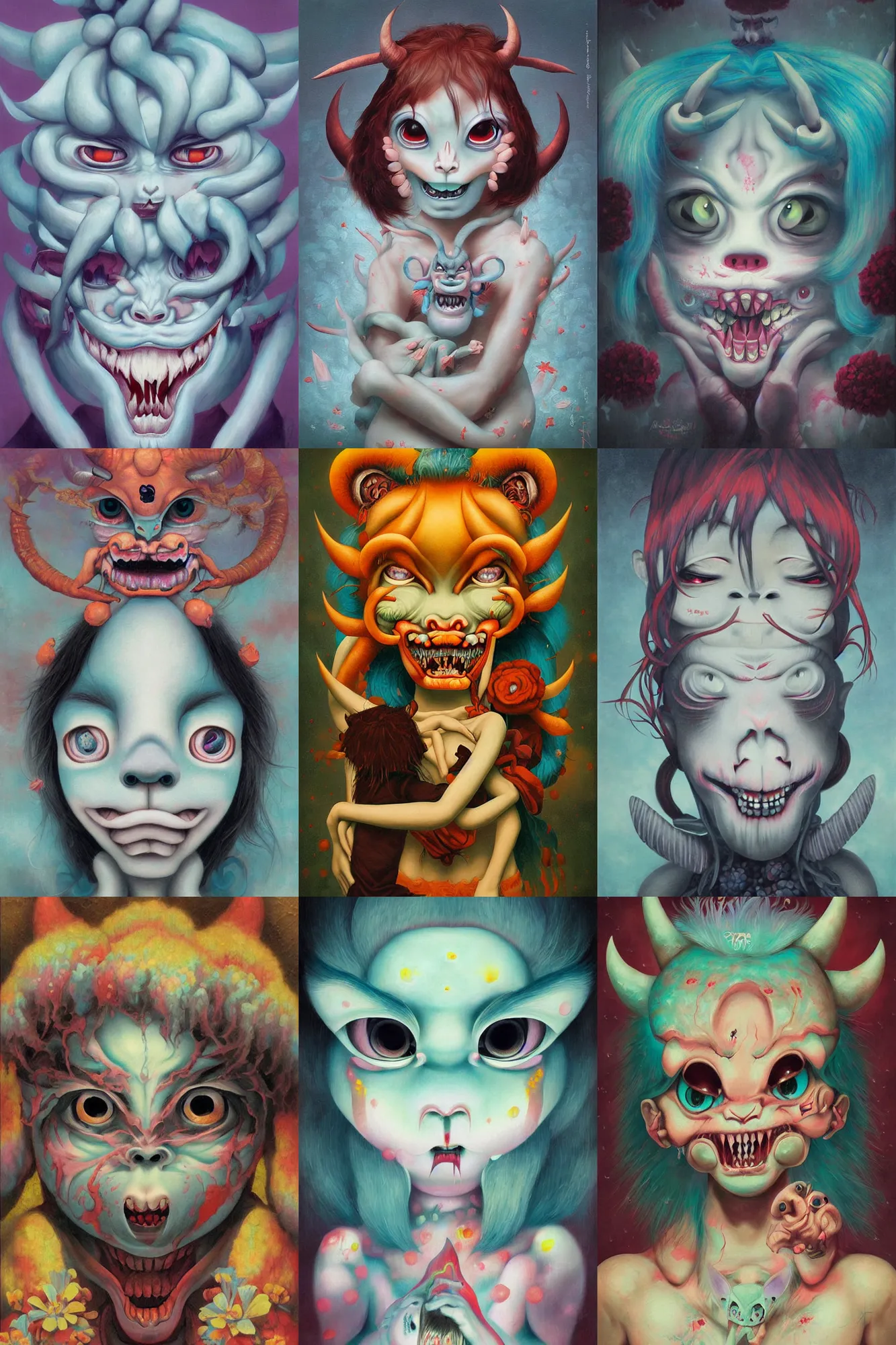 Prompt: digit painting of an oni demon by amy sol hikari shimoda, mark ryden