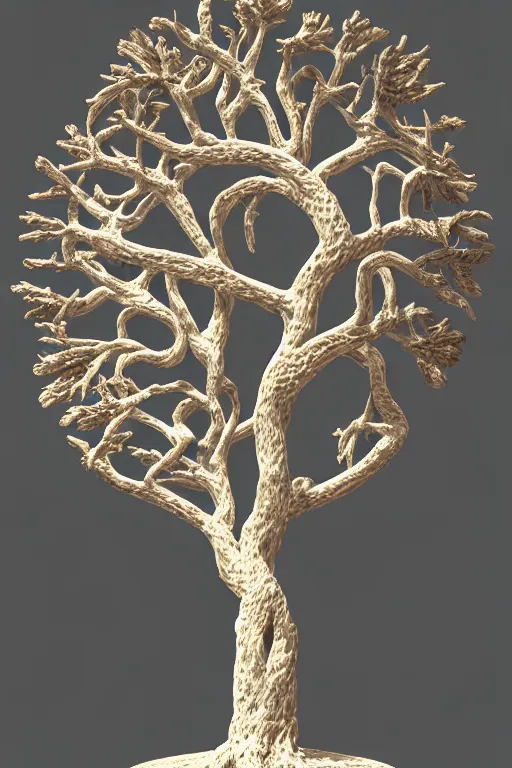 Prompt: a tree, pottery of ancient greece, intricate, elegant, highly detailed, smooth, sharp focus, artstation