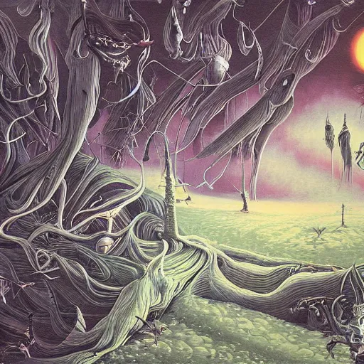 Image similar to hyper - detailed painting of ghostly character composition in the style of artist chris mars, in a landscape