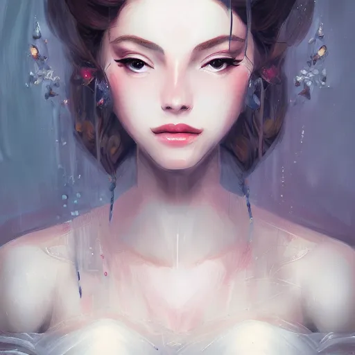 Image similar to a beautiful and elegant queen by wlop, closeup headshot, 8 k, closeup headshot, high detailed, smooth, trending on artstation, digital illustration.