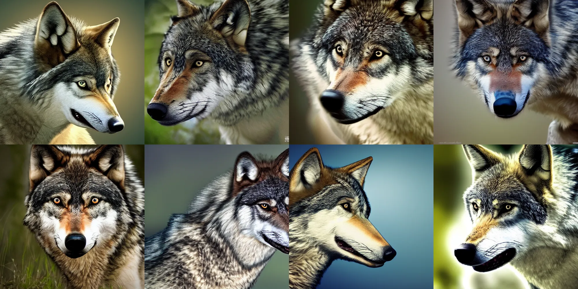 Prompt: photo of a wolf with a turtle head, wildlife photography, hybrid animal, photorealistic, 4 k, detailed