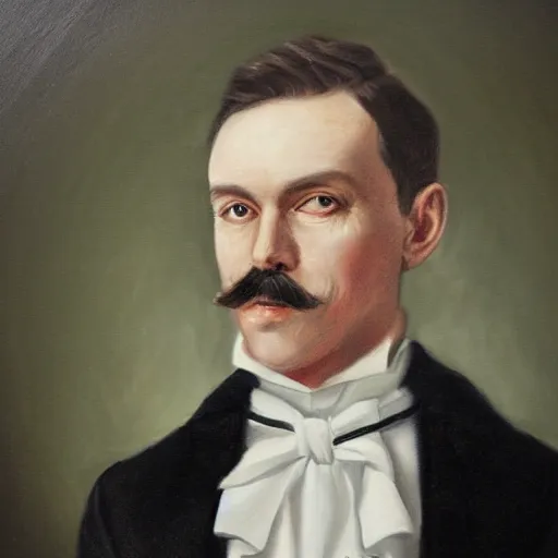 Prompt: detailed and realistic portrait painting of gentleman with monocle