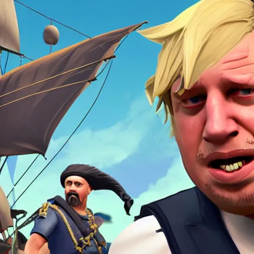 Prompt: Boris Johnson as a sea of thieves character