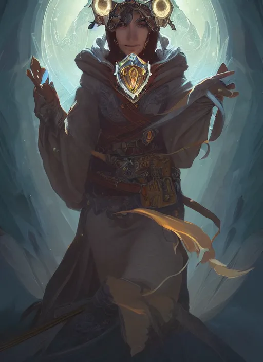 Image similar to owl wizard, d & d, fantasy, intricate, elegant, highly detailed, digital painting, artstation, concept art, matte, sharp focus, illustration, hearthstone, art by artgerm and greg rutkowski and alphonse mucha