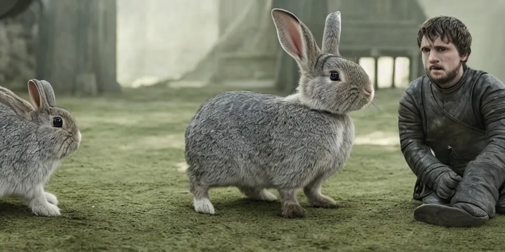 Image similar to a rabbit in the tv show Game Of Thrones