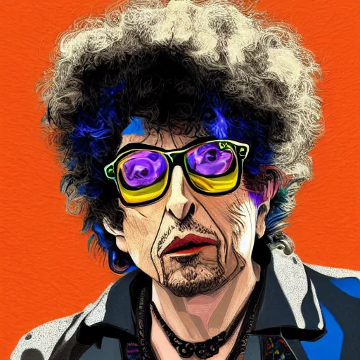 Prompt: bob dylan if he was really a dog, digital art.