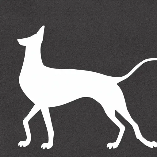 Image similar to a minimalist illustration outline of a greyhound, black and white