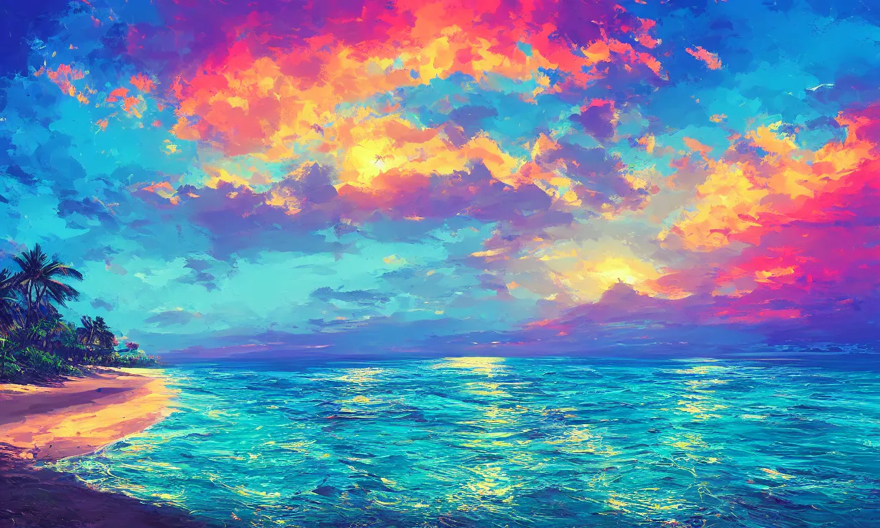 Image similar to paradise beach by alena aenami artworks in 4 k