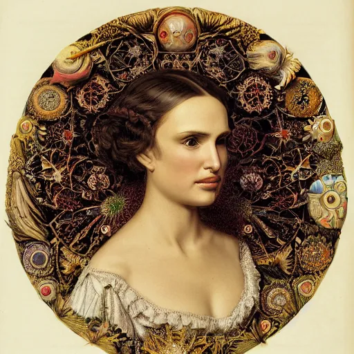 Image similar to portrait of natalie portman by ernst haeckel