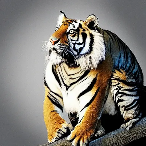 Image similar to “ a tiger on a monkey ”