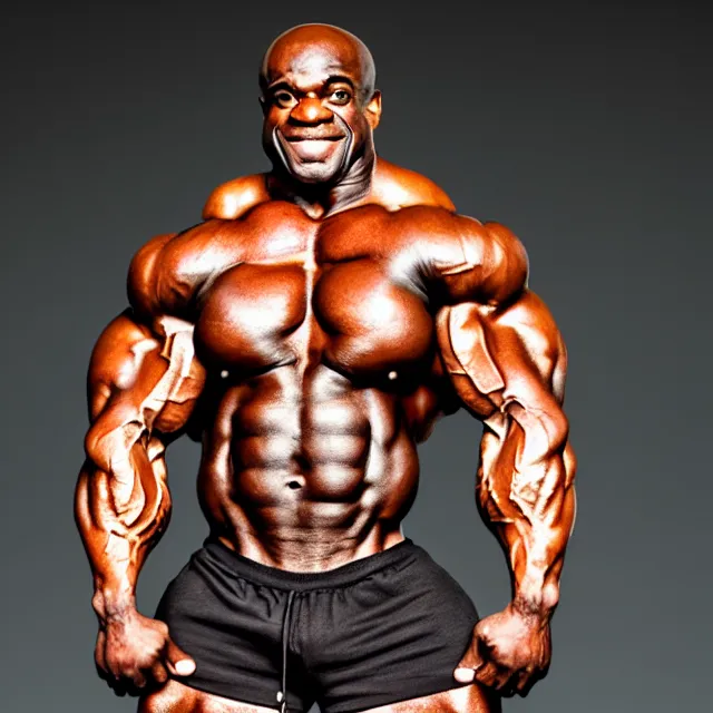 Image similar to aniston, highly detailed, roided and ripped like ronnie coleman, 4 k, hdr, smooth, sharp focus, high resolution, award - winning photo, photorealistic