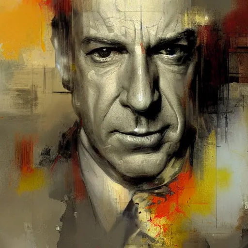 Image similar to abstract painting of saul goodman by jeremy mann