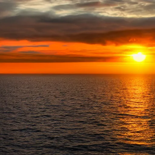 Image similar to sea, wavy, sun at dawn reflecting on the sea cloudy 4 k