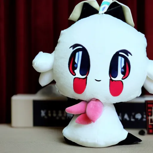 Prompt: cute chibi fumo plush of the true mastermind behind the murder