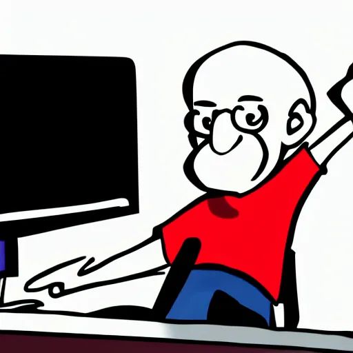 Image similar to cartoon man sitting at a desk with a laptop giving a thumbs up, computer graphics by karl ballmer, pexels, net art, stockphoto, behance hd, stock photo