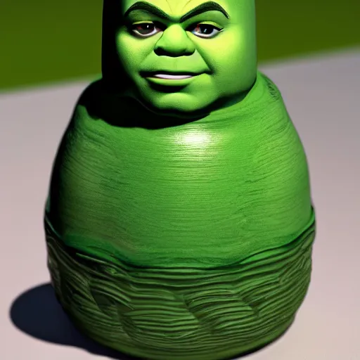 Image similar to photo of russian nesting doll that looks like shrek