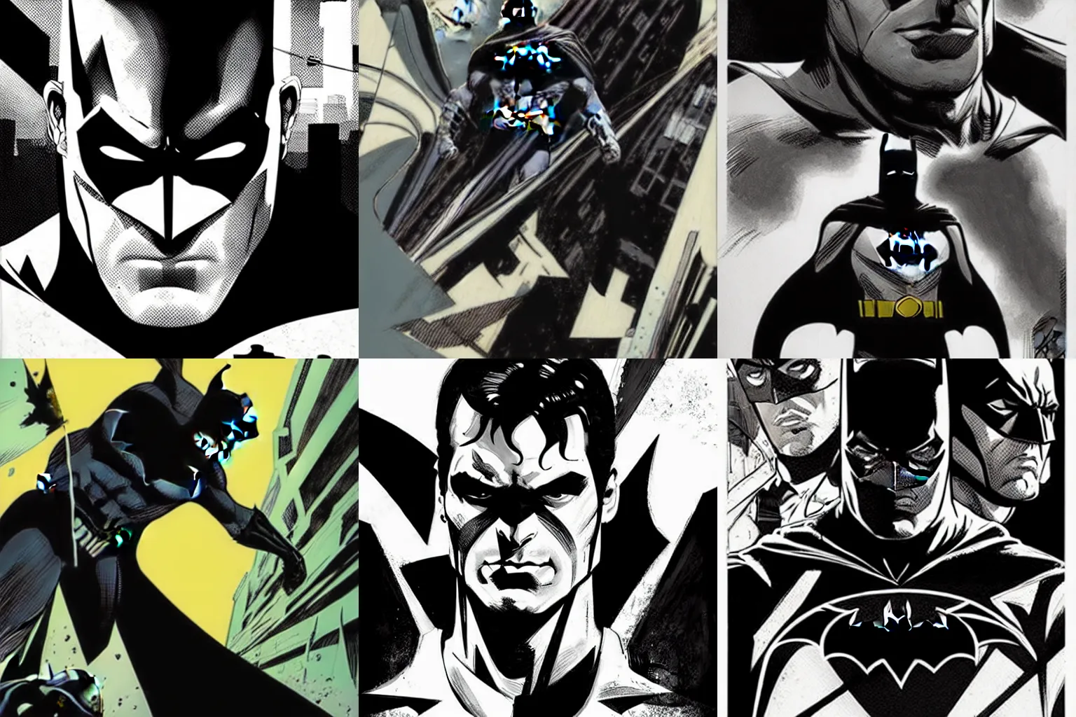 Image similar to style of Rafael Albuquerque comic art, Batman portrait