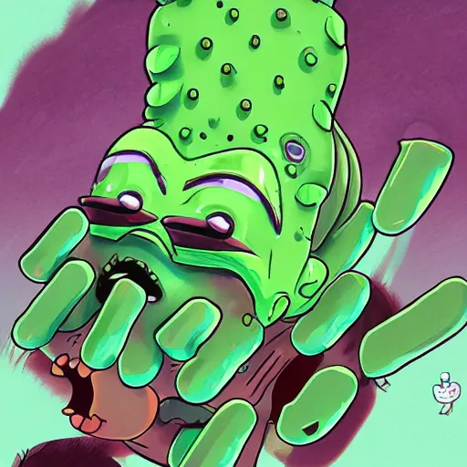 Image similar to pickle rick, trending on artstation