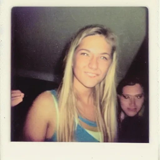 Image similar to a Polaroid selfie photo taken by a hot college girl at a party