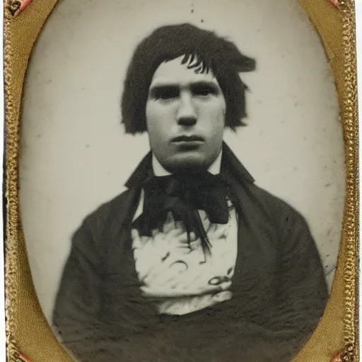Image similar to daguerreotype portrait of gzuz, very detailed, very intricate,