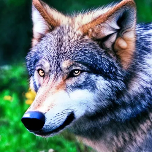 Image similar to photograph of a beautiful female wolf taken in the wild