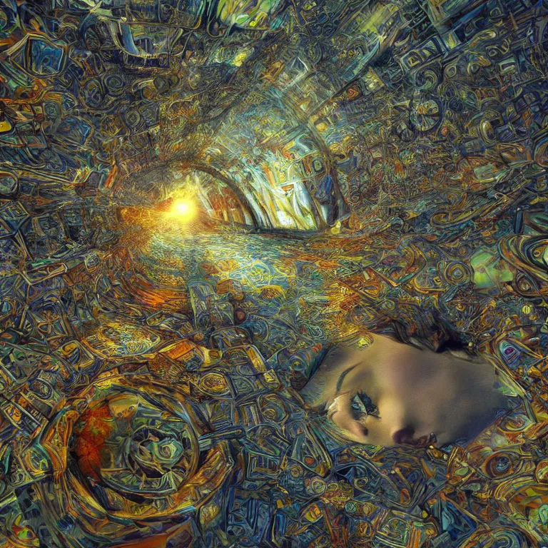 Image similar to dream dream dream intricate unreal foreshortened perspective, 3d, time shifting, its a deep dream, refraction, still very photorealistic, suprisingly coherent