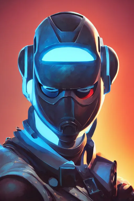 Image similar to epic mask helmet robot ninja portrait stylized as fornite style game design fanart by concept artist gervasio canda, behance hd by jesper ejsing, by rhads, makoto shinkai and lois van baarle, ilya kuvshinov, rossdraws global illumination radiating a glowing aura global illumination ray tracing hdr render in unreal engine 5