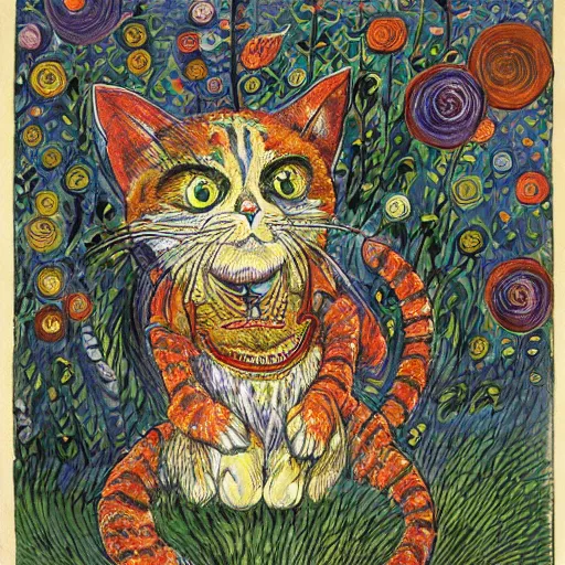 Prompt: miles tails prower as imagined by louis wain