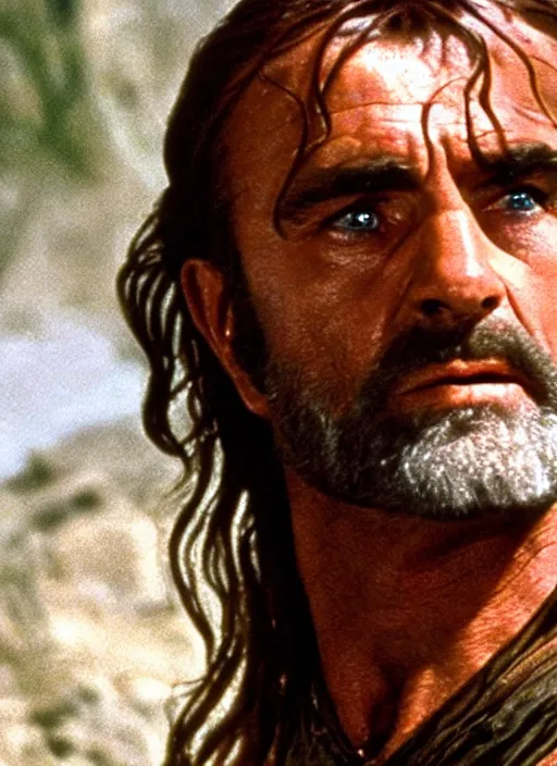 Image similar to film still of Sean Connery as Aragorn in The Lord of the Rings, 4k