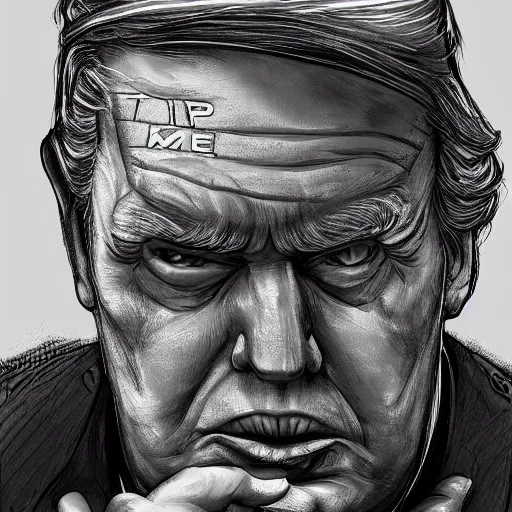 Prompt: trump in prison uniform in prison cell trending on artstation, dramatic lighting