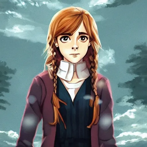 Image similar to emma watson as hermione granger as an anime character