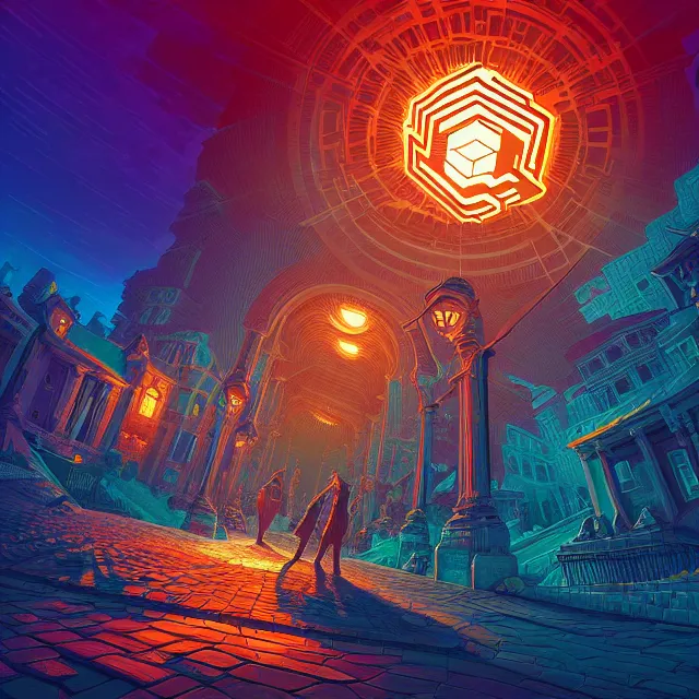 Image similar to blockchain, centered, symmetry, painted, intricate, volumetric lighting, beautiful, rich deep colors masterpiece, sharp focus, ultra detailed, in the style of dan mumford and marc simonetti