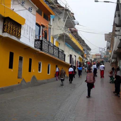 Prompt: Lima, Peru sidewalks