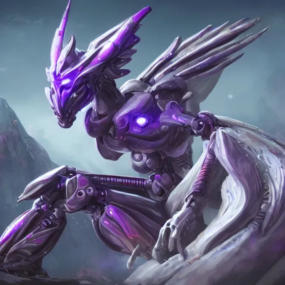 Prompt: extremely detailed ground shot of a giant beautiful stunning goddess 1000 meter tall, that's a anthropomorphic hot robot mecha female dragon, silver sharp streamlined armor, detailed head, sharp claws, glowing Purple LED eyes, sitting cutely on a mountain, behind a tiny village, dragon art, warframe fanart, Destiny fanart, micro art, macro art, giantess art, furry art, furaffinity, high quality 3D realism, DeviantArt, Eka's Portal, HD