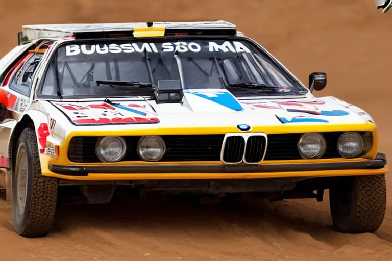 Image similar to 1 9 7 4 bmw m 1 testarossa fj 4 0, dakar rally footage, speed, bladerunner