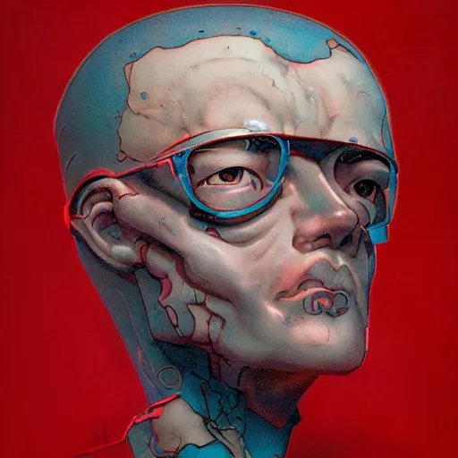 Image similar to prompt : soviet doomer portrait soft light painted by james jean and katsuhiro otomo and erik jones, inspired by akira anime, smooth face feature, intricate oil painting, high detail illustration, sharp high detail, manga and anime 1 9 9 9